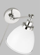 One Light Wall Sconce<br /><span style="color:#4AB0CE;">Entrega: 4-10 dias en USA</span><br /><span style="color:#4AB0CE;font-size:60%;">PREGUNTE POR ENTREGA EN PANAMA</span><br />Collection: Wellfleet<br />Finish: Matte White and Polished Nickel