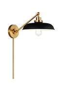 One Light Wall Sconce<br /><span style="color:#4AB0CE;">Entrega: 4-10 dias en USA</span><br /><span style="color:#4AB0CE;font-size:60%;">PREGUNTE POR ENTREGA EN PANAMA</span><br />Collection: Wellfleet<br />Finish: Midnight Black and Burnished Brass