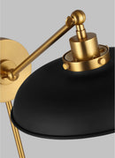 One Light Wall Sconce<br /><span style="color:#4AB0CE;">Entrega: 8-9 semanas en USA</span><br /><span style="color:#4AB0CE;font-size:60%;">PREGUNTE POR ENTREGA EN PANAMA</span><br />Collection: Wellfleet<br />Finish: Midnight Black and Burnished Brass