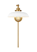 One Light Wall Sconce<br /><span style="color:#4AB0CE;">Entrega: 9-10 semanas en USA</span><br /><span style="color:#4AB0CE;font-size:60%;">PREGUNTE POR ENTREGA EN PANAMA</span><br />Collection: Wellfleet<br />Finish: Matte White and Burnished Brass