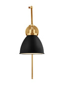 One Light Wall Sconce<br /><span style="color:#4AB0CE;">Entrega: 16-17 semanas en USA</span><br /><span style="color:#4AB0CE;font-size:60%;">PREGUNTE POR ENTREGA EN PANAMA</span><br />Collection: Wellfleet<br />Finish: Midnight Black and Burnished Brass
