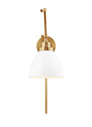 One Light Wall Sconce<br /><span style="color:#4AB0CE;">Entrega: 7-8 semanas en USA</span><br /><span style="color:#4AB0CE;font-size:60%;">PREGUNTE POR ENTREGA EN PANAMA</span><br />Collection: Wellfleet<br />Finish: Matte White and Burnished Brass