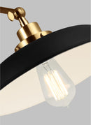 Visual Comfort Studio - CW1171MBKBBS - One Light Wall Sconce - Wellfleet - Midnight Black and Burnished Brass