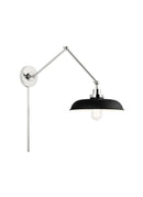 One Light Wall Sconce<br /><span style="color:#4AB0CE;">Entrega: 4-10 dias en USA</span><br /><span style="color:#4AB0CE;font-size:60%;">PREGUNTE POR ENTREGA EN PANAMA</span><br />Collection: Wellfleet<br />Finish: Midnight Black and Polished Nickel