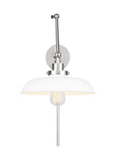 One Light Wall Sconce<br /><span style="color:#4AB0CE;">Entrega: 4-10 dias en USA</span><br /><span style="color:#4AB0CE;font-size:60%;">PREGUNTE POR ENTREGA EN PANAMA</span><br />Collection: Wellfleet<br />Finish: Matte White and Polished Nickel