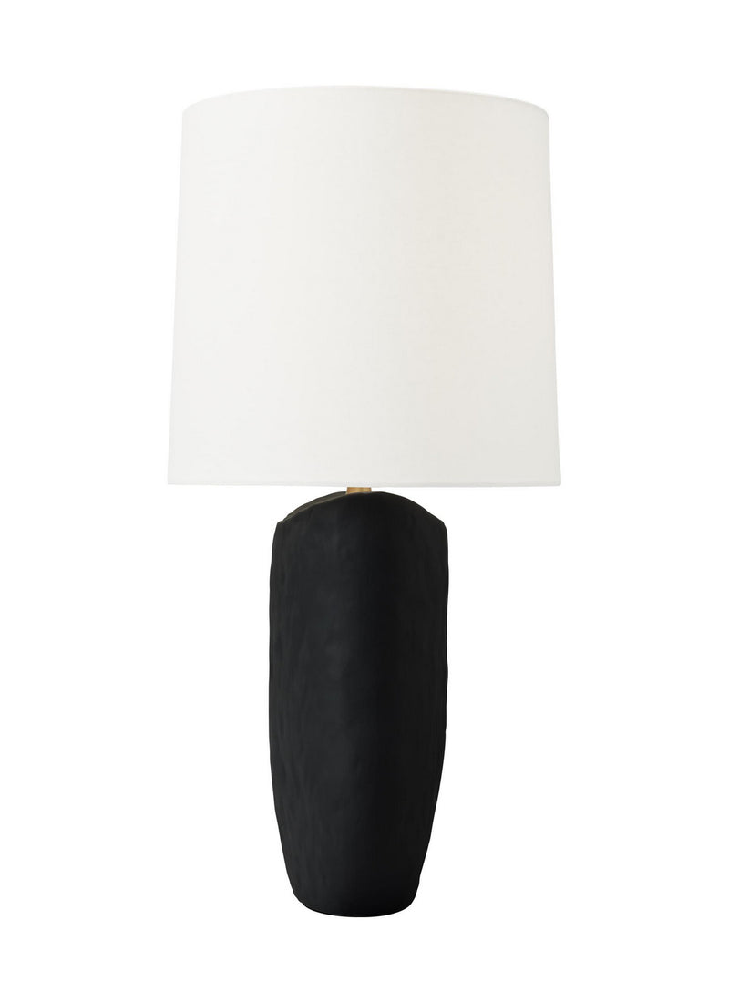 One Light Table Lamp<br /><span style="color:#4AB0CE;">Entrega: 4-10 dias en USA</span><br /><span style="color:#4AB0CE;font-size:60%;">PREGUNTE POR ENTREGA EN PANAMA</span><br />Collection: Cenotes<br />Finish: Rough Black Ceramic