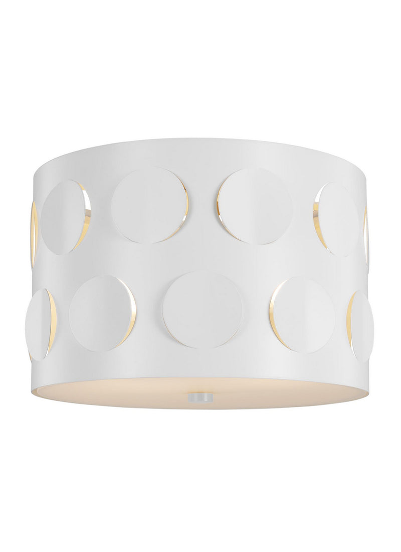 Two Light Flush Mount<br /><span style="color:#4AB0CE;">Entrega: 4-10 dias en USA</span><br /><span style="color:#4AB0CE;font-size:60%;">PREGUNTE POR ENTREGA EN PANAMA</span><br />Collection: Dottie<br />Finish: Matte White