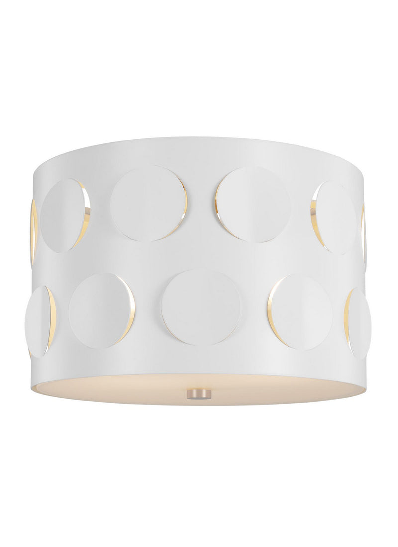 Two Light Flush Mount<br /><span style="color:#4AB0CE;">Entrega: 4-10 dias en USA</span><br /><span style="color:#4AB0CE;font-size:60%;">PREGUNTE POR ENTREGA EN PANAMA</span><br />Collection: Dottie<br />Finish: Polished Nickel