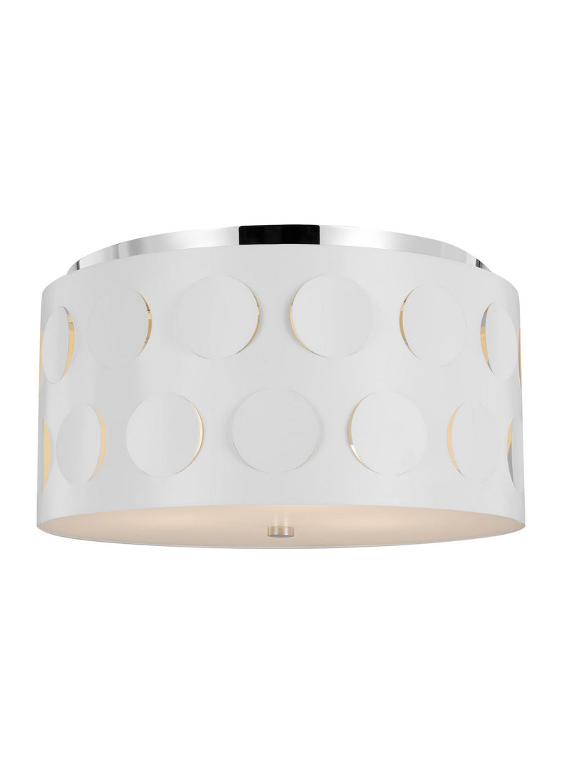 Three Light Flush Mount<br /><span style="color:#4AB0CE;">Entrega: 4-10 dias en USA</span><br /><span style="color:#4AB0CE;font-size:60%;">PREGUNTE POR ENTREGA EN PANAMA</span><br />Collection: Dottie<br />Finish: Polished Nickel