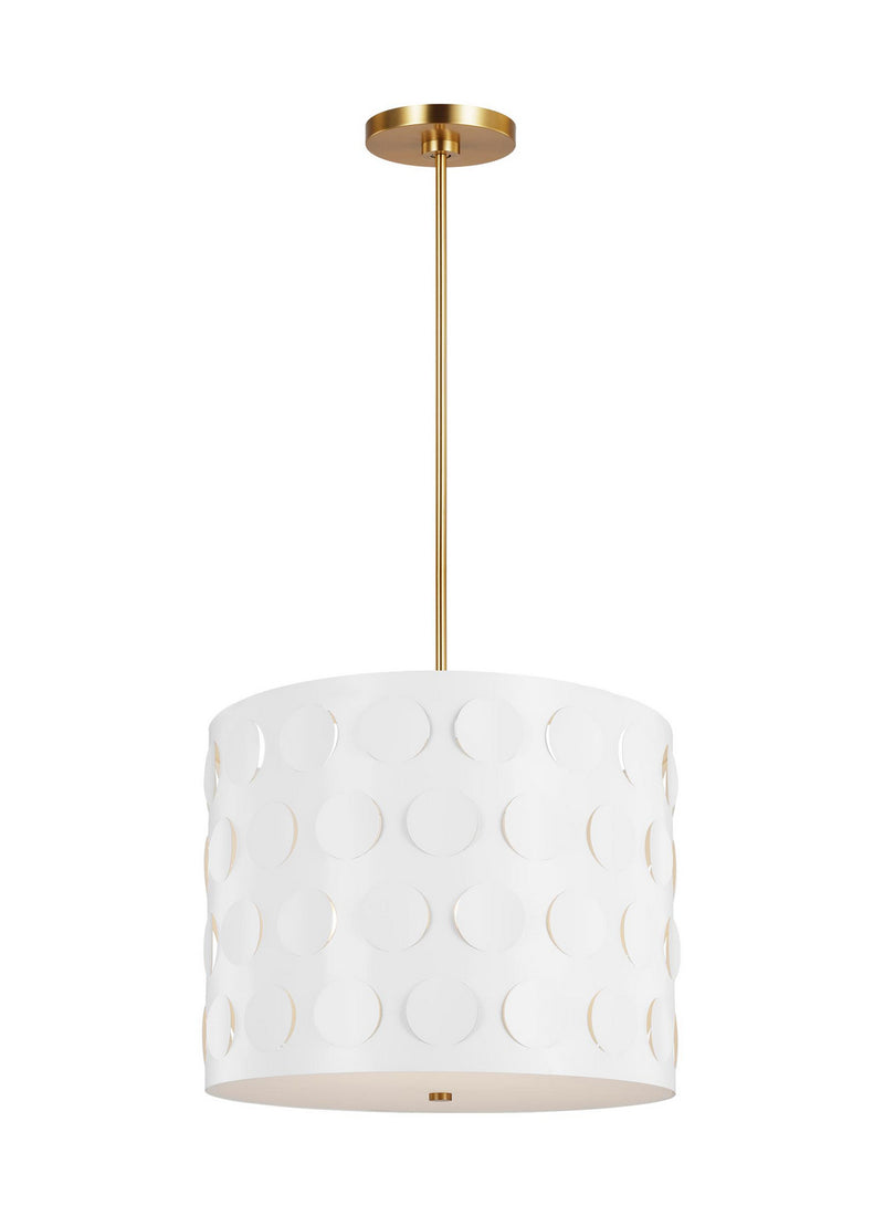 Three Light Pendant<br /><span style="color:#4AB0CE;">Entrega: 4-10 dias en USA</span><br /><span style="color:#4AB0CE;font-size:60%;">PREGUNTE POR ENTREGA EN PANAMA</span><br />Collection: Dottie<br />Finish: Burnished Brass