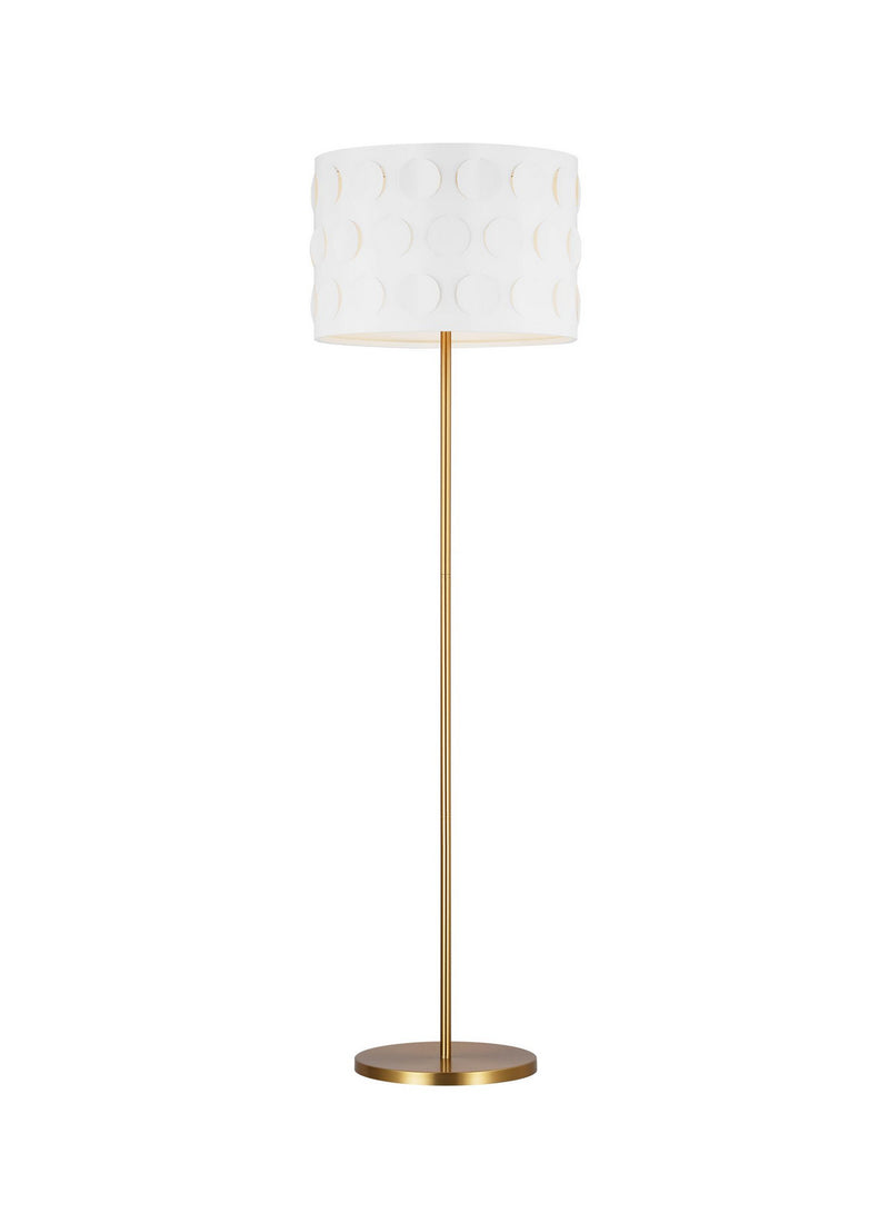 One Light Floor Lamp<br /><span style="color:#4AB0CE;">Entrega: 4-10 dias en USA</span><br /><span style="color:#4AB0CE;font-size:60%;">PREGUNTE POR ENTREGA EN PANAMA</span><br />Collection: Dottie<br />Finish: Burnished Brass