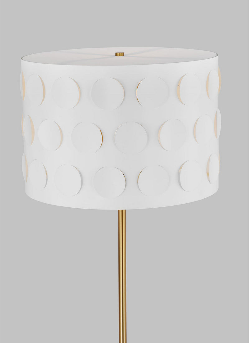 One Light Floor Lamp<br /><span style="color:#4AB0CE;">Entrega: 4-10 dias en USA</span><br /><span style="color:#4AB0CE;font-size:60%;">PREGUNTE POR ENTREGA EN PANAMA</span><br />Collection: Dottie<br />Finish: Burnished Brass