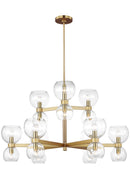 18 Light Chandelier<br /><span style="color:#4AB0CE;">Entrega: 4-10 dias en USA</span><br /><span style="color:#4AB0CE;font-size:60%;">PREGUNTE POR ENTREGA EN PANAMA</span><br />Collection: Londyn<br />Finish: Burnished Brass with Clear Glass