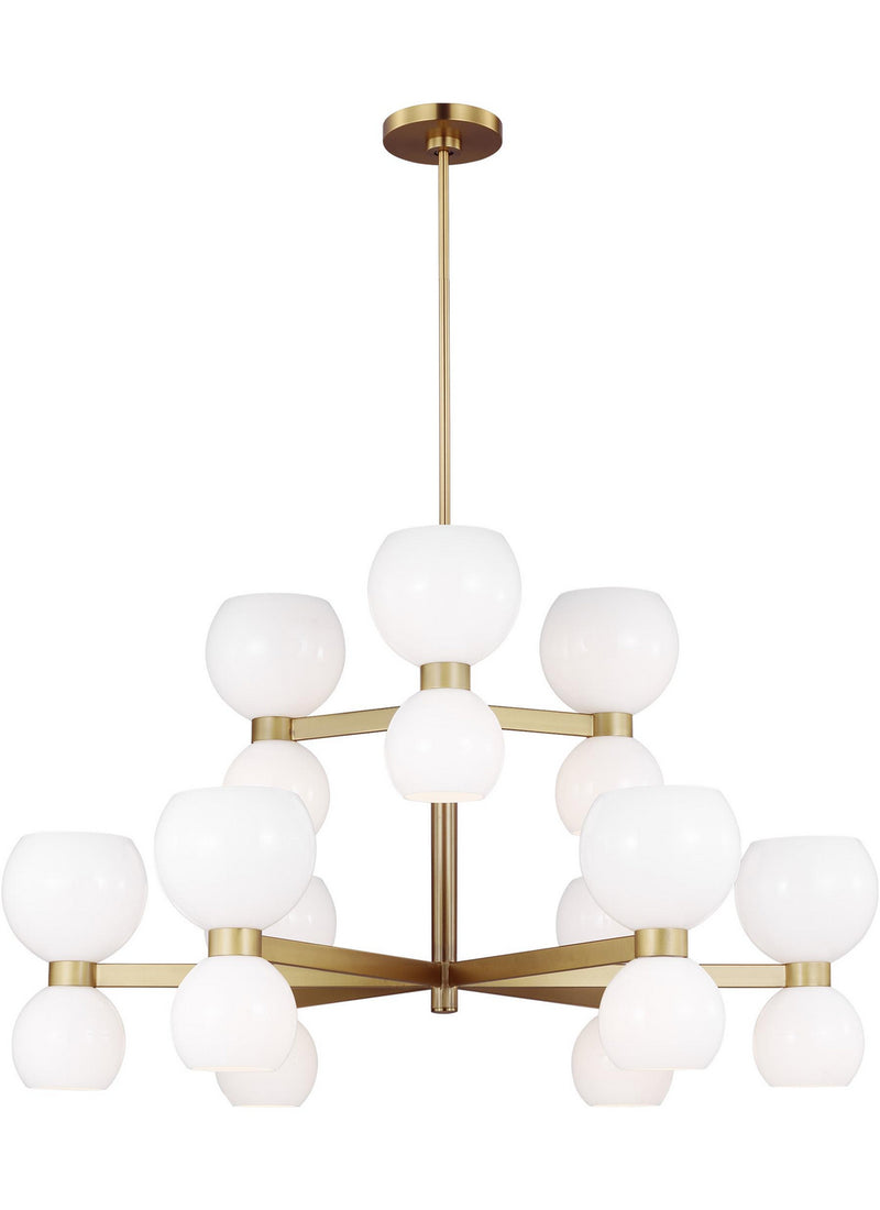 18 Light Chandelier<br /><span style="color:#4AB0CE;">Entrega: 4-10 dias en USA</span><br /><span style="color:#4AB0CE;font-size:60%;">PREGUNTE POR ENTREGA EN PANAMA</span><br />Collection: Londyn<br />Finish: Burnished Brass with Milk White Glass