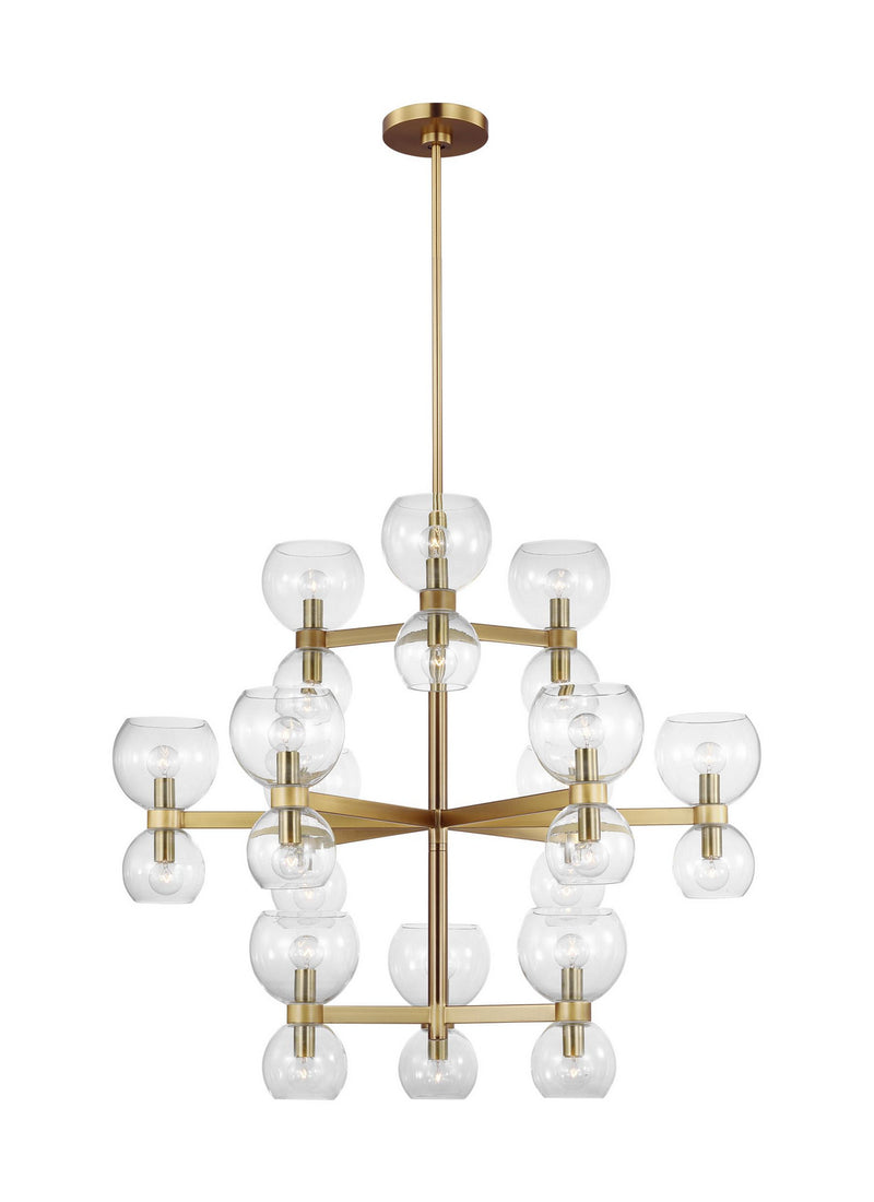 24 Light Chandelier<br /><span style="color:#4AB0CE;">Entrega: 4-10 dias en USA</span><br /><span style="color:#4AB0CE;font-size:60%;">PREGUNTE POR ENTREGA EN PANAMA</span><br />Collection: Londyn<br />Finish: Burnished Brass with Clear Glass