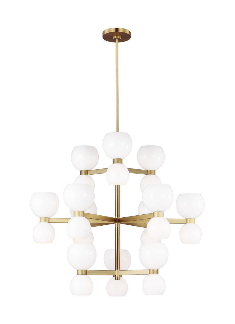 24 Light Chandelier<br /><span style="color:#4AB0CE;">Entrega: 4-10 dias en USA</span><br /><span style="color:#4AB0CE;font-size:60%;">PREGUNTE POR ENTREGA EN PANAMA</span><br />Collection: Londyn<br />Finish: Burnished Brass with Milk White Glass