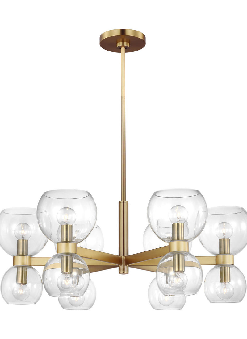 Six Light Chandelier<br /><span style="color:#4AB0CE;">Entrega: 4-10 dias en USA</span><br /><span style="color:#4AB0CE;font-size:60%;">PREGUNTE POR ENTREGA EN PANAMA</span><br />Collection: Londyn<br />Finish: Burnished Brass with Clear Glass