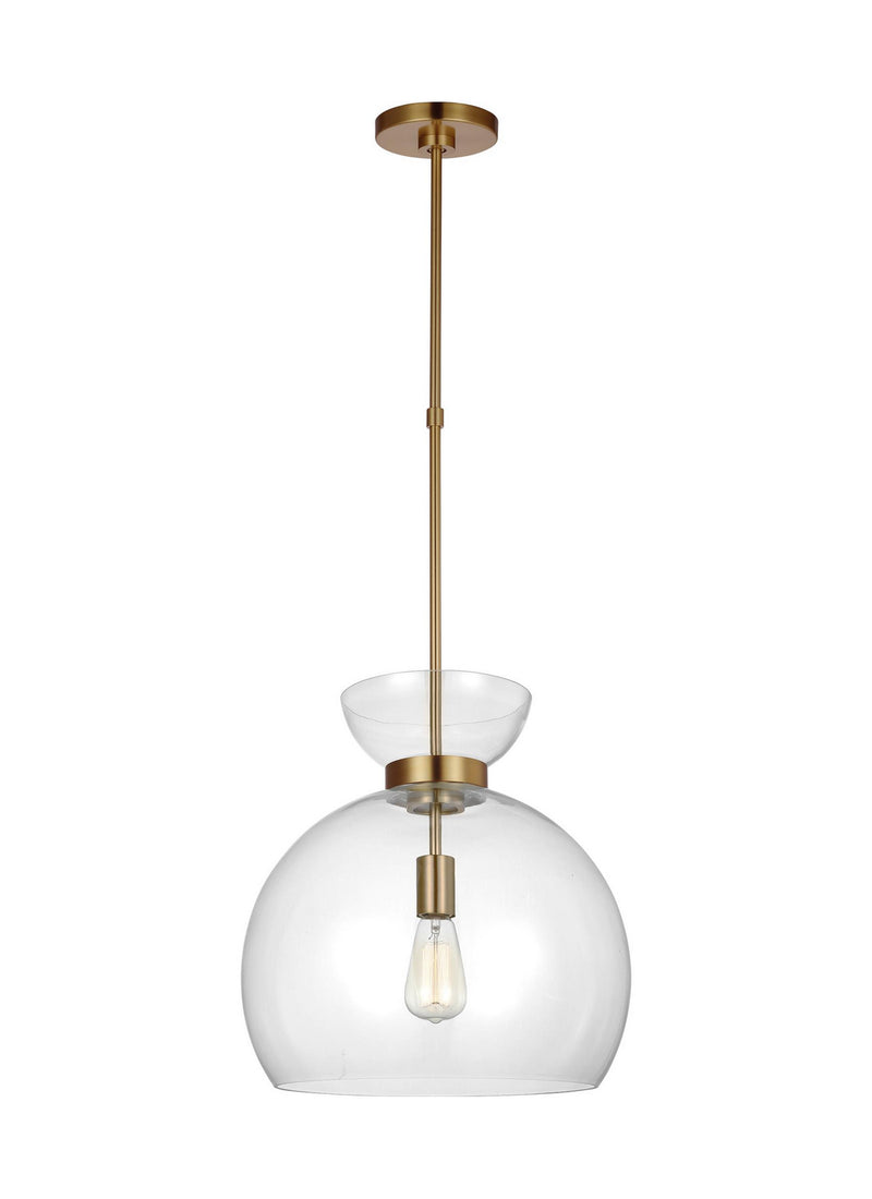 One Light Pendant<br /><span style="color:#4AB0CE;">Entrega: 4-10 dias en USA</span><br /><span style="color:#4AB0CE;font-size:60%;">PREGUNTE POR ENTREGA EN PANAMA</span><br />Collection: Londyn<br />Finish: Burnished Brass with Clear Glass