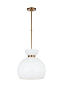 One Light Pendant<br /><span style="color:#4AB0CE;">Entrega: 4-10 dias en USA</span><br /><span style="color:#4AB0CE;font-size:60%;">PREGUNTE POR ENTREGA EN PANAMA</span><br />Collection: Londyn<br />Finish: Burnished Brass with Milk White Glass