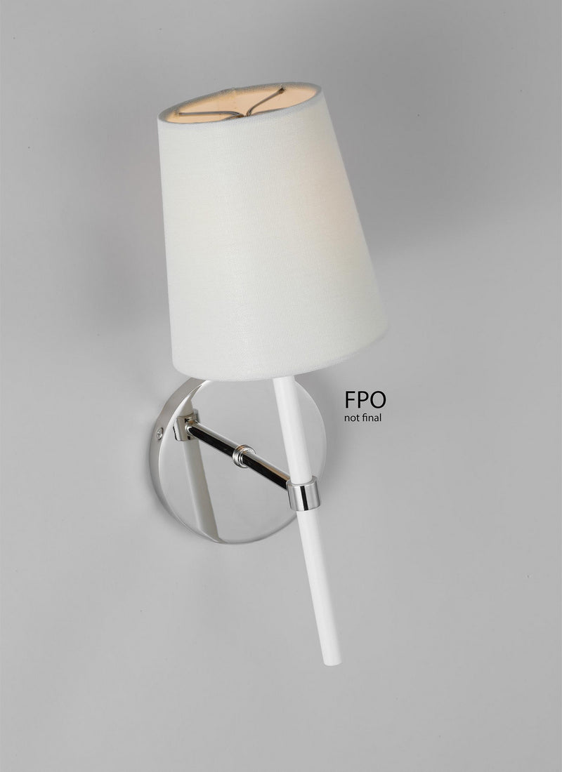 One Light Wall Sconce<br /><span style="color:#4AB0CE;">Entrega: 7-8 semanas en USA</span><br /><span style="color:#4AB0CE;font-size:60%;">PREGUNTE POR ENTREGA EN PANAMA</span><br />Collection: Monroe<br />Finish: Polished Nickel