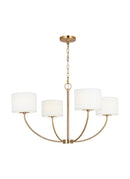 Four Light Chandelier<br /><span style="color:#4AB0CE;">Entrega: 4-10 dias en USA</span><br /><span style="color:#4AB0CE;font-size:60%;">PREGUNTE POR ENTREGA EN PANAMA</span><br />Collection: Sawyer<br />Finish: Burnished Brass
