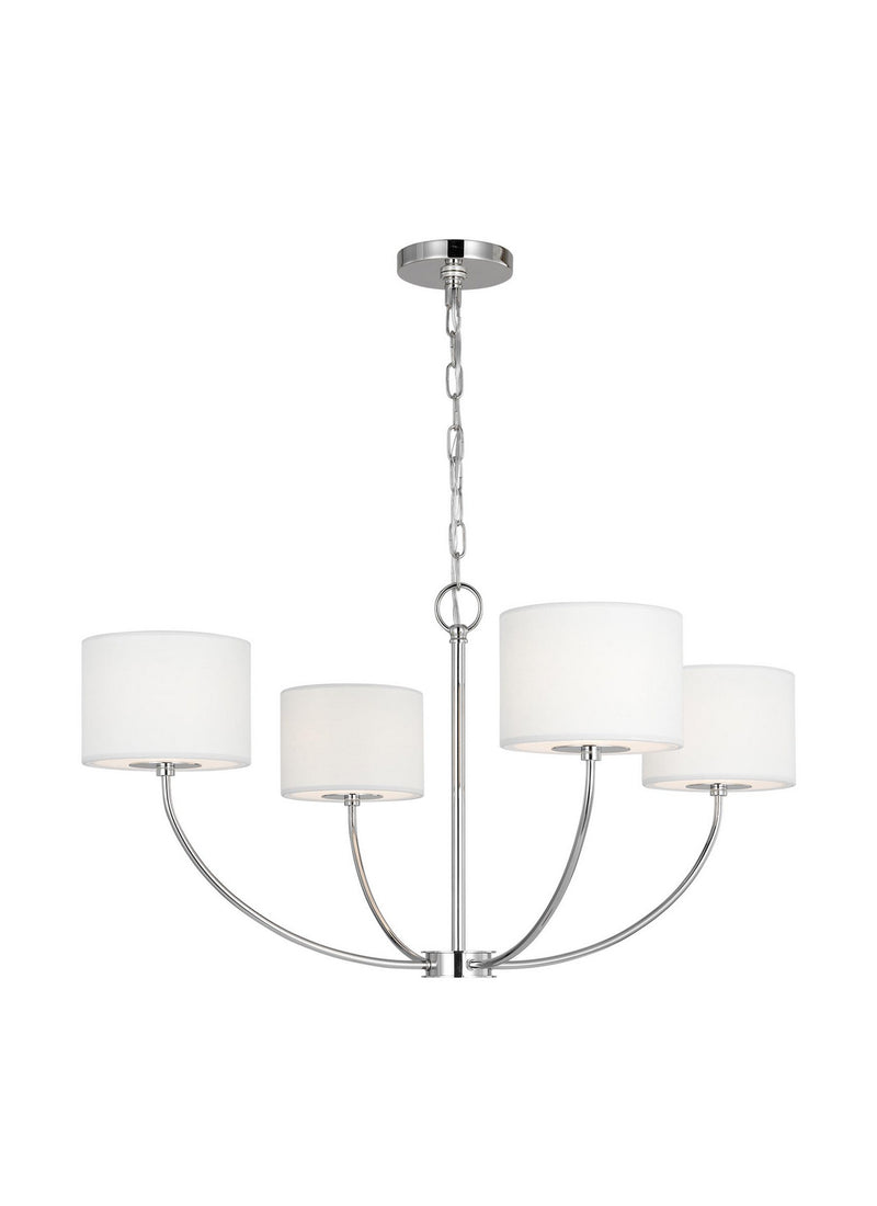 Four Light Chandelier<br /><span style="color:#4AB0CE;">Entrega: 4-10 dias en USA</span><br /><span style="color:#4AB0CE;font-size:60%;">PREGUNTE POR ENTREGA EN PANAMA</span><br />Collection: Sawyer<br />Finish: Polished Nickel