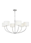 Six Light Chandelier<br /><span style="color:#4AB0CE;">Entrega: 15-16 semanas en USA</span><br /><span style="color:#4AB0CE;font-size:60%;">PREGUNTE POR ENTREGA EN PANAMA</span><br />Collection: Sawyer<br />Finish: Polished Nickel