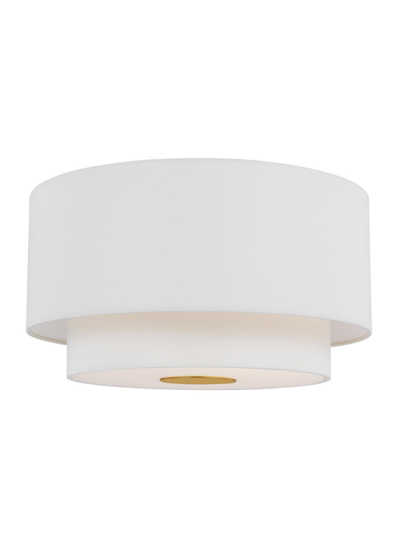 Three Light Flush Mount<br /><span style="color:#4AB0CE;">Entrega: 4-10 dias en USA</span><br /><span style="color:#4AB0CE;font-size:60%;">PREGUNTE POR ENTREGA EN PANAMA</span><br />Collection: Sawyer<br />Finish: Burnished Brass