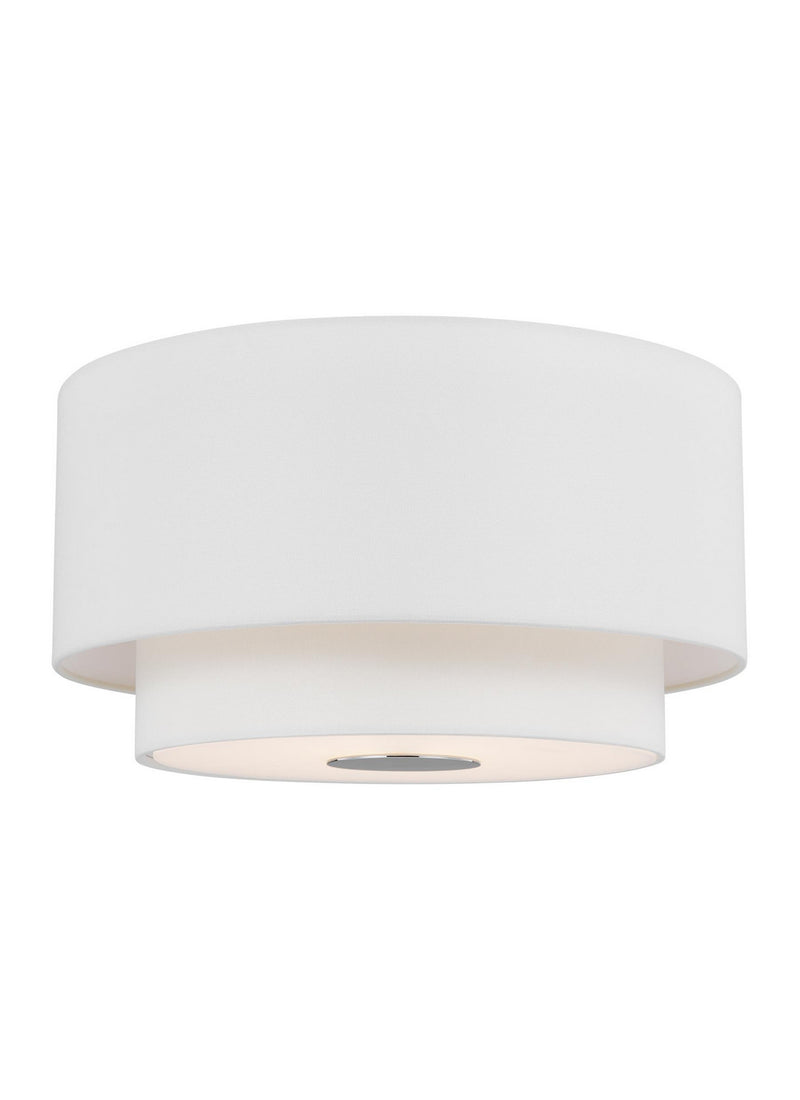 Three Light Flush Mount<br /><span style="color:#4AB0CE;">Entrega: 4-10 dias en USA</span><br /><span style="color:#4AB0CE;font-size:60%;">PREGUNTE POR ENTREGA EN PANAMA</span><br />Collection: Sawyer<br />Finish: Polished Nickel