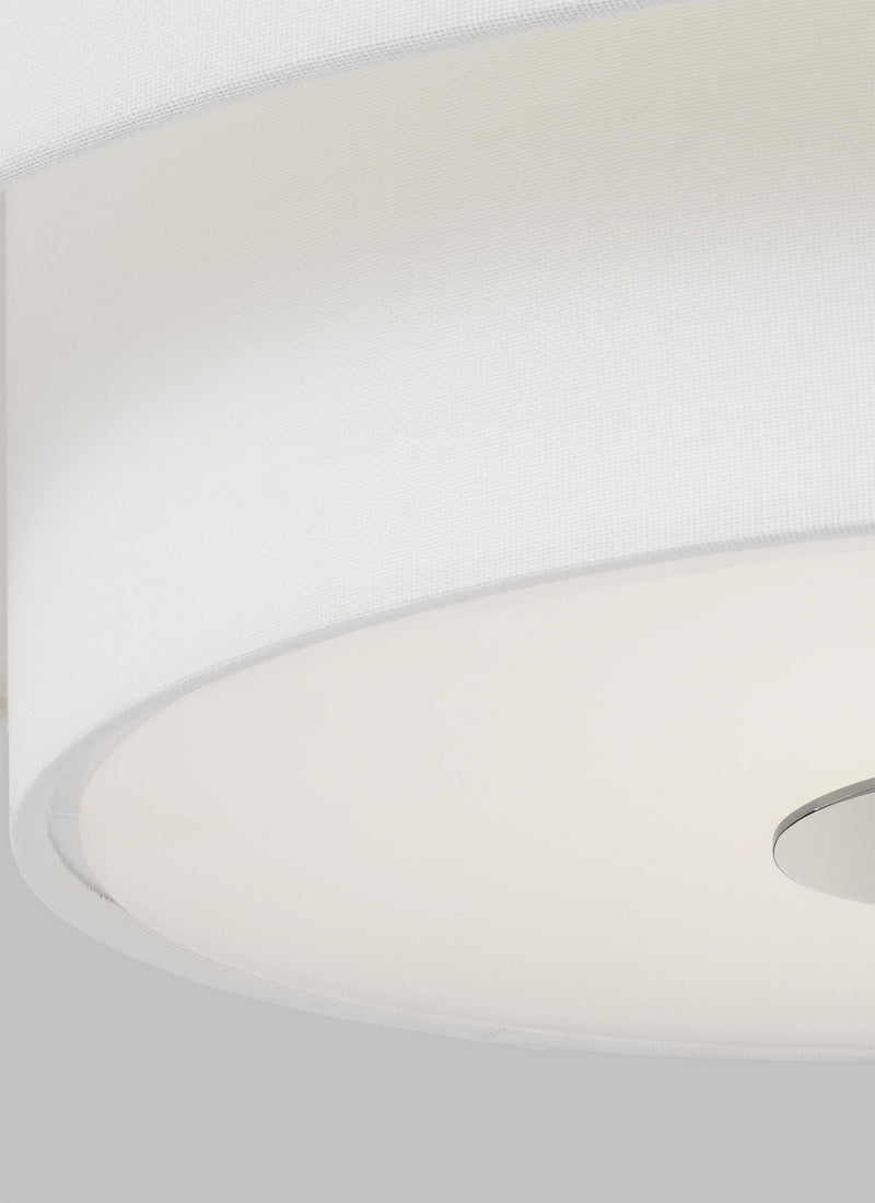 Three Light Flush Mount<br /><span style="color:#4AB0CE;">Entrega: 4-10 dias en USA</span><br /><span style="color:#4AB0CE;font-size:60%;">PREGUNTE POR ENTREGA EN PANAMA</span><br />Collection: Sawyer<br />Finish: Polished Nickel