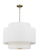 Three Light Pendant<br /><span style="color:#4AB0CE;">Entrega: 5-6 semanas en USA</span><br /><span style="color:#4AB0CE;font-size:60%;">PREGUNTE POR ENTREGA EN PANAMA</span><br />Collection: Sawyer<br />Finish: Burnished Brass