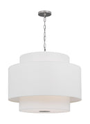Three Light Pendant<br /><span style="color:#4AB0CE;">Entrega: 4-10 dias en USA</span><br /><span style="color:#4AB0CE;font-size:60%;">PREGUNTE POR ENTREGA EN PANAMA</span><br />Collection: Sawyer<br />Finish: Polished Nickel
