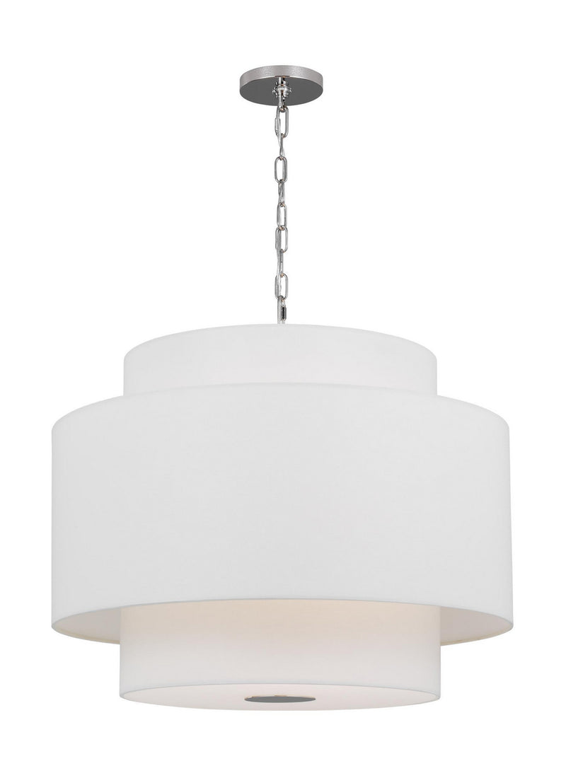 Three Light Pendant<br /><span style="color:#4AB0CE;">Entrega: 4-5 semanas en USA</span><br /><span style="color:#4AB0CE;font-size:60%;">PREGUNTE POR ENTREGA EN PANAMA</span><br />Collection: Sawyer<br />Finish: Polished Nickel