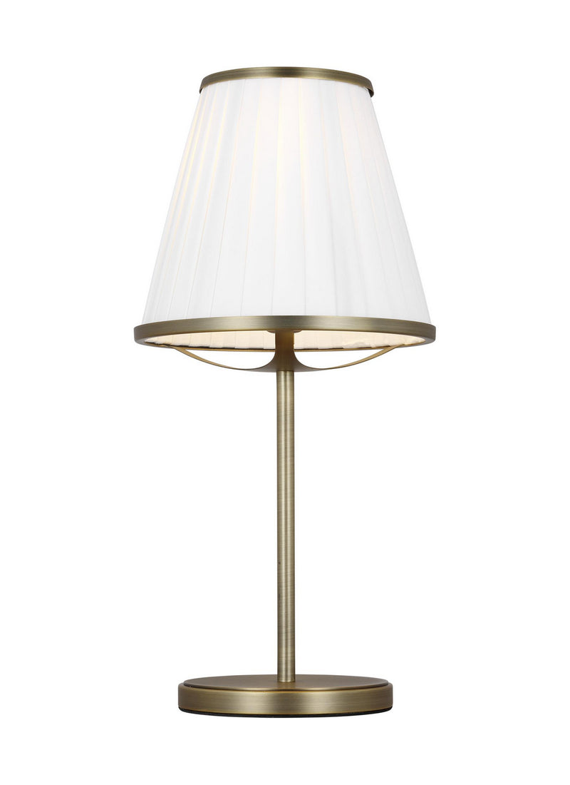 One Light Table Lamp<br /><span style="color:#4AB0CE;">Entrega: 4-10 dias en USA</span><br /><span style="color:#4AB0CE;font-size:60%;">PREGUNTE POR ENTREGA EN PANAMA</span><br />Collection: Esther<br />Finish: Time Worn Brass