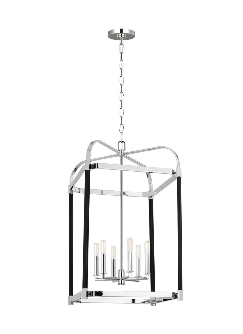 Six Light Lantern<br /><span style="color:#4AB0CE;">Entrega: 4-10 dias en USA</span><br /><span style="color:#4AB0CE;font-size:60%;">PREGUNTE POR ENTREGA EN PANAMA</span><br />Collection: Hadley<br />Finish: Polished Nickel