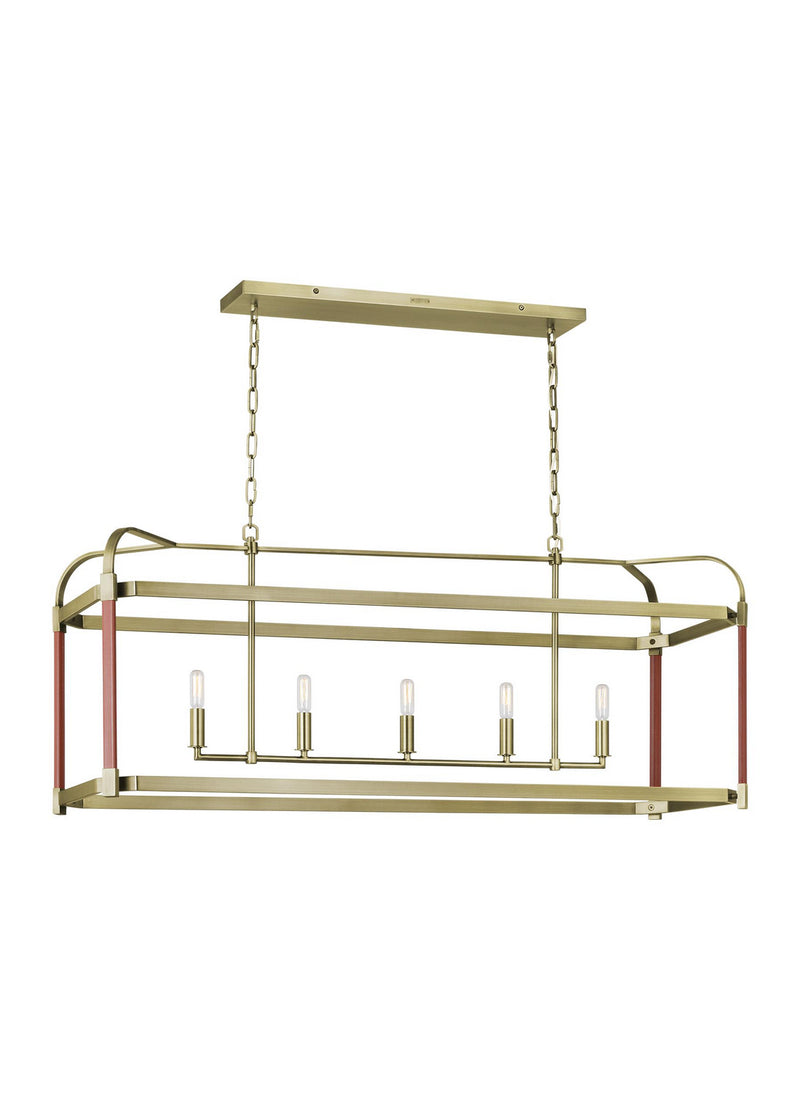 Five Light Chandelier<br /><span style="color:#4AB0CE;">Entrega: 4-10 dias en USA</span><br /><span style="color:#4AB0CE;font-size:60%;">PREGUNTE POR ENTREGA EN PANAMA</span><br />Collection: Hadley<br />Finish: Time Worn Brass