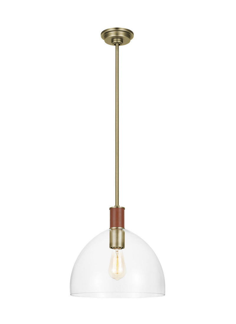 One Light Pendant<br /><span style="color:#4AB0CE;">Entrega: 4-10 dias en USA</span><br /><span style="color:#4AB0CE;font-size:60%;">PREGUNTE POR ENTREGA EN PANAMA</span><br />Collection: Hadley<br />Finish: Time Worn Brass