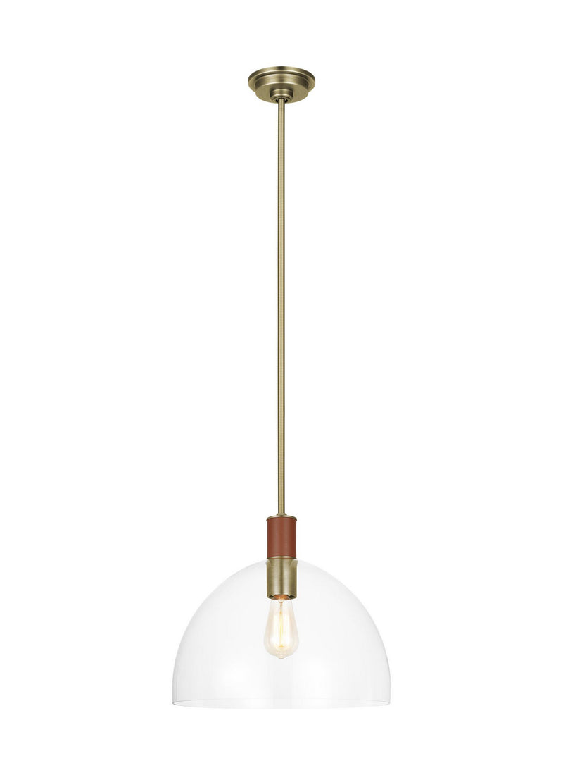 One Light Pendant<br /><span style="color:#4AB0CE;">Entrega: 4-10 dias en USA</span><br /><span style="color:#4AB0CE;font-size:60%;">PREGUNTE POR ENTREGA EN PANAMA</span><br />Collection: Hadley<br />Finish: Time Worn Brass
