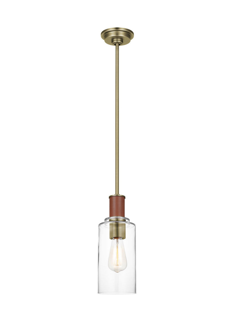 One Light Pendant<br /><span style="color:#4AB0CE;">Entrega: 4-10 dias en USA</span><br /><span style="color:#4AB0CE;font-size:60%;">PREGUNTE POR ENTREGA EN PANAMA</span><br />Collection: Hadley<br />Finish: Time Worn Brass