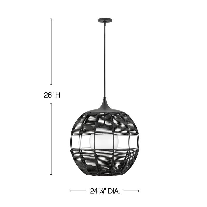 Hinkley - 19675BK - LED Hanging Lantern - Maddox - Black