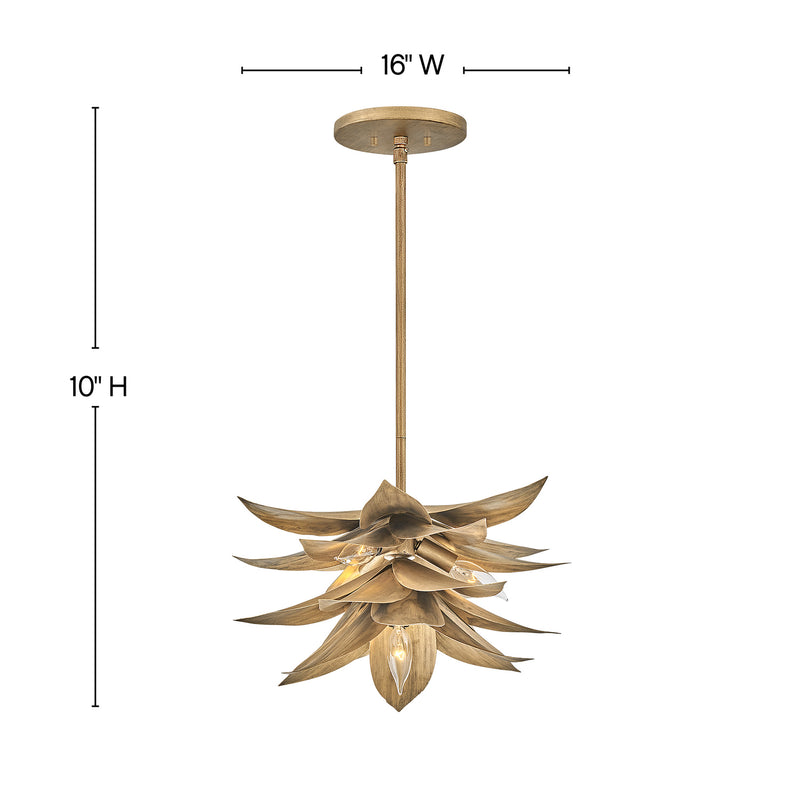 Fredrick Ramond - FR30811BNG - LED Pendant - Agave - Burnished Gold