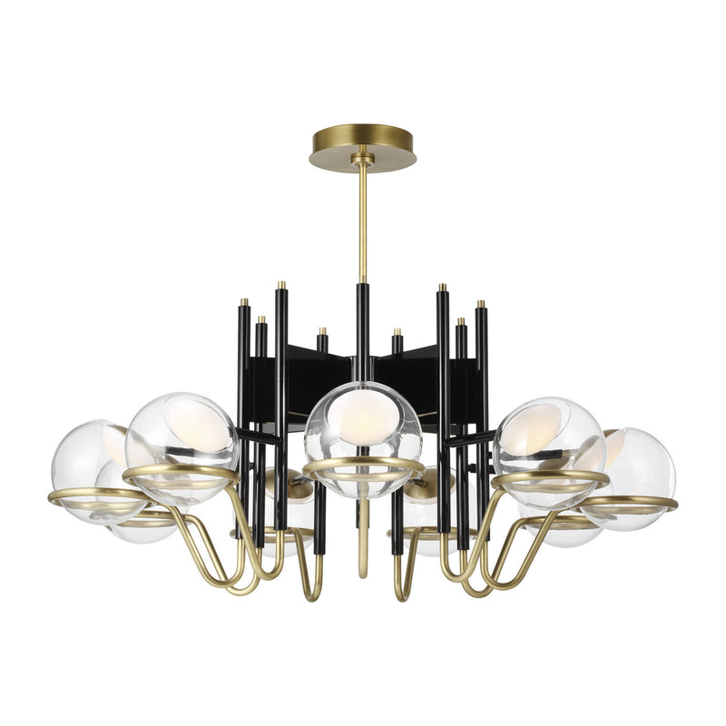 LED Chandelier<br /><span style="color:#4AB0CE;">Entrega: 4-10 dias en USA</span><br /><span style="color:#4AB0CE;font-size:60%;">PREGUNTE POR ENTREGA EN PANAMA</span><br />Collection: Crosby<br />Finish: Glossy Black/Natural Brass