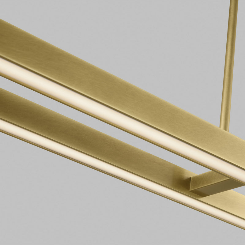 Visual Comfort Modern - 700LSSTG284NB-LED927 - LED Linear Suspension - Stagger - Natural Brass