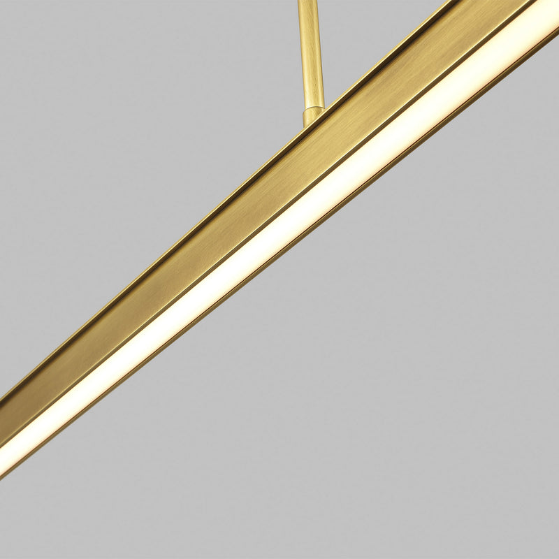 Visual Comfort Modern - 700LSSTG48NB-LED927 - LED Linear Suspension - Stagger - Natural Brass