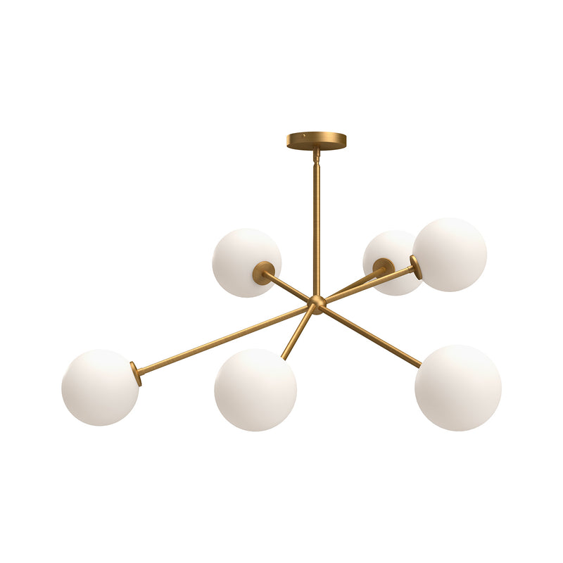 Six Light Chandelier<br /><span style="color:#4AB0CE;">Entrega: 4-10 dias en USA</span><br /><span style="color:#4AB0CE;font-size:60%;">PREGUNTE POR ENTREGA EN PANAMA</span><br />Collection: Cassia<br />Finish: Aged Gold/Opal Matte Glass