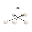 Six Light Chandelier<br /><span style="color:#4AB0CE;">Entrega: 4-10 dias en USA</span><br /><span style="color:#4AB0CE;font-size:60%;">PREGUNTE POR ENTREGA EN PANAMA</span><br />Collection: Cassia<br />Finish: Matte Black/Opal Matte Glass