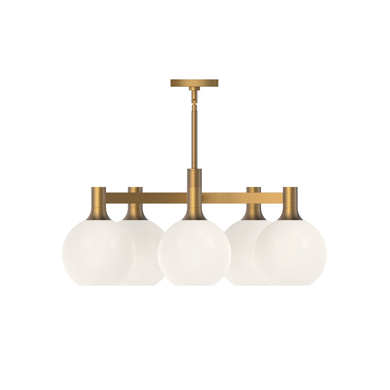 Alora - CH506129AGOP - Five Light Chandelier - Castilla - Aged Gold/Opal Matte Glass