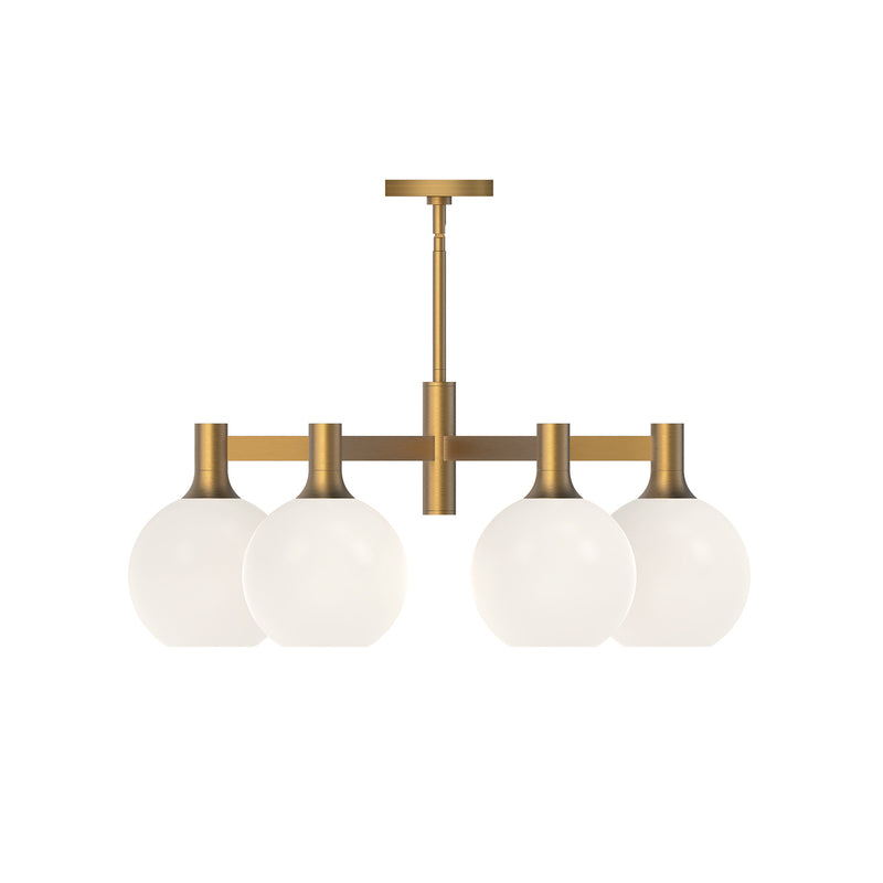 Six Light Chandelier<br /><span style="color:#4AB0CE;">Entrega: 4-10 dias en USA</span><br /><span style="color:#4AB0CE;font-size:60%;">PREGUNTE POR ENTREGA EN PANAMA</span><br />Collection: Castilla<br />Finish: Aged Gold/Opal Matte Glass