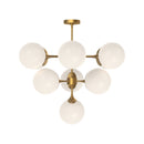 Ten Light Chandelier<br /><span style="color:#4AB0CE;">Entrega: 4-10 dias en USA</span><br /><span style="color:#4AB0CE;font-size:60%;">PREGUNTE POR ENTREGA EN PANAMA</span><br />Collection: Nouveau<br />Finish: Aged Gold/Opal Matte Glass