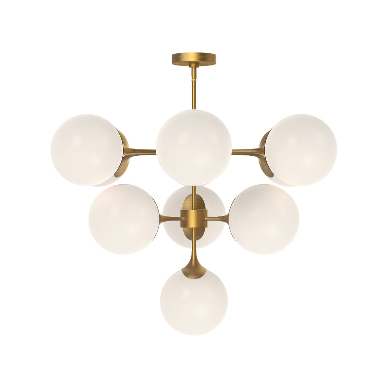 Alora - CH505335AGOP - Ten Light Chandelier - Nouveau - Aged Gold/Opal Matte Glass